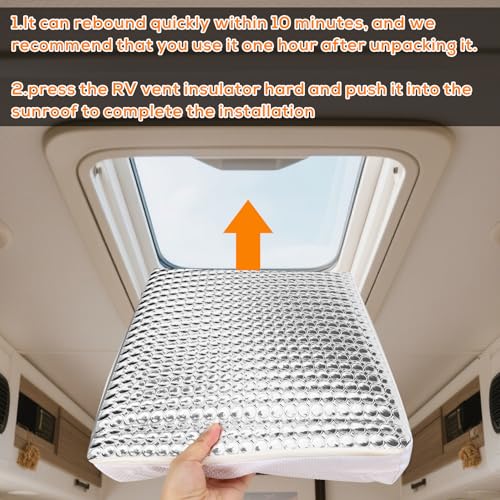 YUNVI RV Skylight Insulator 14x22x2.8,RV Vent Cover and Skylight Shade,Waterproof RV Vent Insulator Sunroof Pillow for Inside Camper Shower - Image 4
