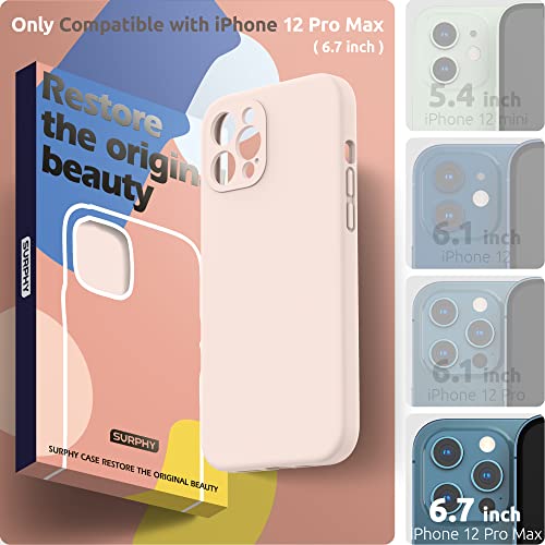 SURPHY Designed for iPhone 12 Pro Max Case with Camera Protection, Liquid Silicone Phone Case with Microfiber Lining, Light Pink - Image 2