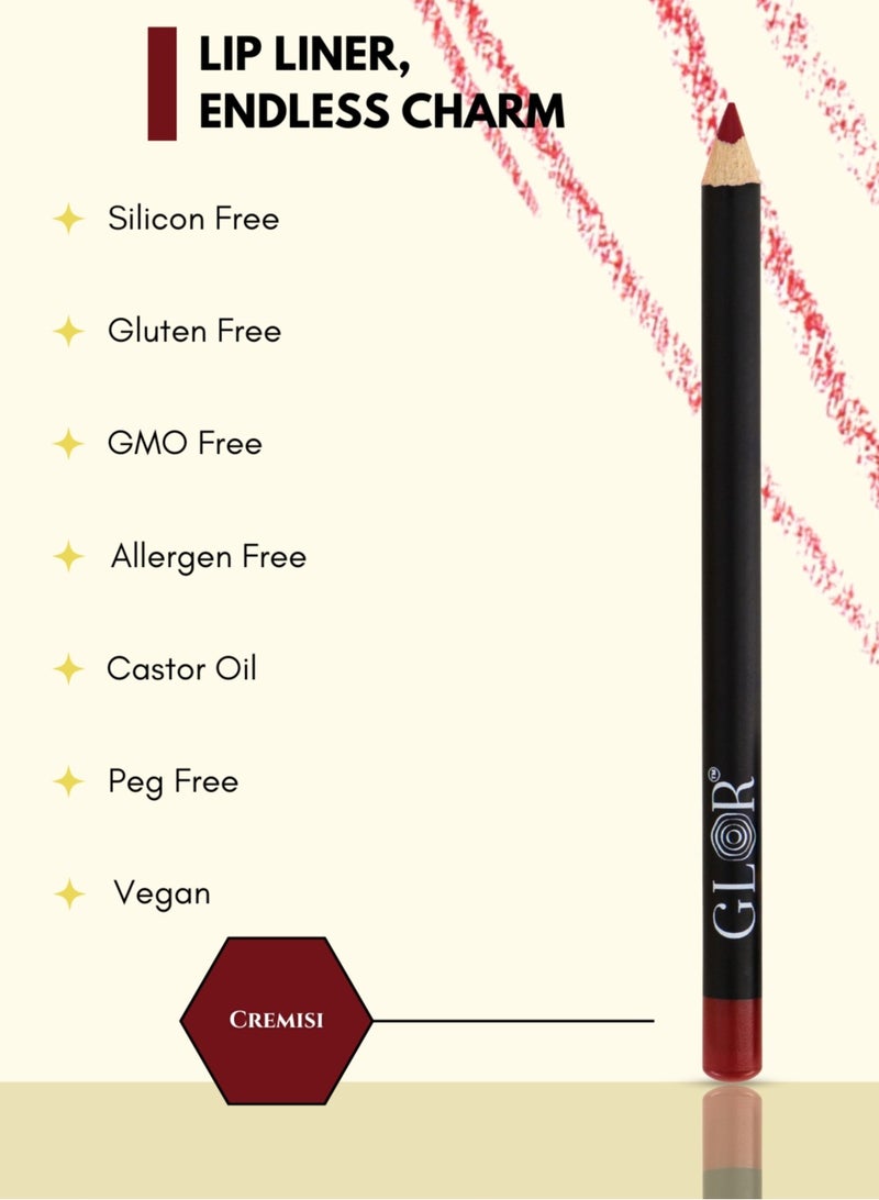 غلور  قلم تحديد الشفاه غلور إندليس تشارم ألتيميت بريسيشن - كريميسي - نباتي، خالٍ من مسببات الحساسية، تحديد الشفاه طويل الأمد - Image 2