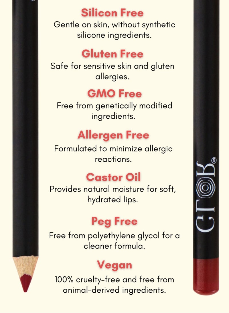 غلور  قلم تحديد الشفاه غلور إندليس تشارم ألتيميت بريسيشن - كريميسي - نباتي، خالٍ من مسببات الحساسية، تحديد الشفاه طويل الأمد - Image 3