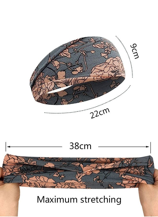 وهاواي 6pcs Boho Headband Wide Yoga Stretchy Bandeau Sport Athletic Beach Hair Accessories for Women and Girls Hair Accessories Band  - Image 2
