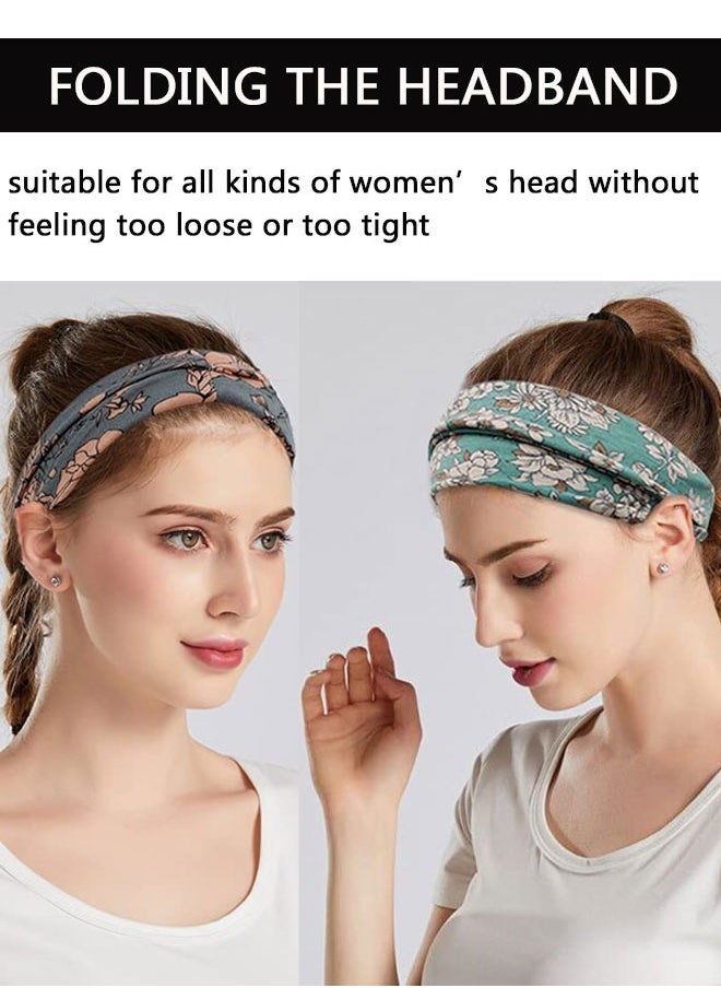 وهاواي 6pcs Boho Headband Wide Yoga Stretchy Bandeau Sport Athletic Beach Hair Accessories for Women and Girls Hair Accessories Band  - Image 3