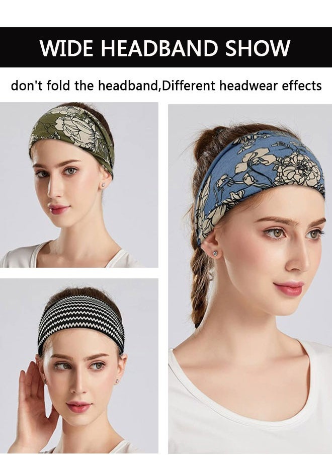 وهاواي 6pcs Boho Headband Wide Yoga Stretchy Bandeau Sport Athletic Beach Hair Accessories for Women and Girls Hair Accessories Band  - Image 4