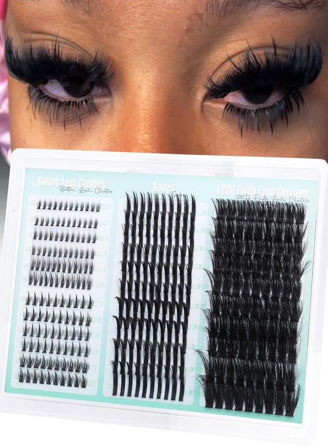 Boahankuke Lash Clusters with Spikes Wispy Eyelash Clusters with 2 Styles Bottom Lashes 120D Fluffy Clusters Lashes 322PCS Fairy Cluster Eyelash Extensions DIY Manga Individual Lashes by Boahankuke - Image 1