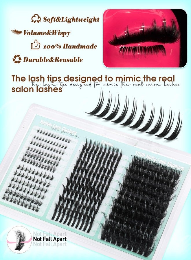 Boahankuke Lash Clusters with Spikes Wispy Eyelash Clusters with 2 Styles Bottom Lashes 120D Fluffy Clusters Lashes 322PCS Fairy Cluster Eyelash Extensions DIY Manga Individual Lashes by Boahankuke - Image 3