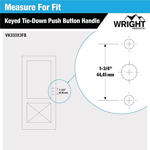 Wright Products - Tie Down Keyed Push Button Door Latch for Screen and Storm Doors, Florida Bronze - Image 5