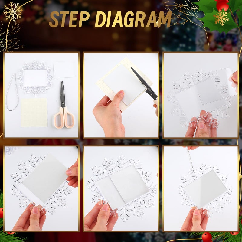 Yookeer يوكير عيد الميلاد ندفة الثلج معلقة الصورة زخارف الثلج زخارف زخارف عيد الميلاد الحلي عيد الميلاد عيد الميلاد Snowflake زخارف صورة الثلج صورة الثلج إطار لعيد الميلاد (كلاسيكية 9 أجهزة كمبيوتر) - Image 4