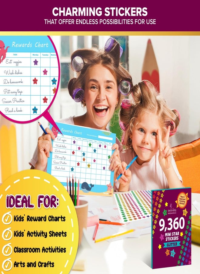 Decorably Mini Star Rewards Stickers for Kids - 9,360 Small Star Stickers for Kids Reward, 40 Sticker Sheets of Tiny Star Stickers Small, Mini Star Stickers, Shiny Star Stickers Bulk Star Stickers - Image 4