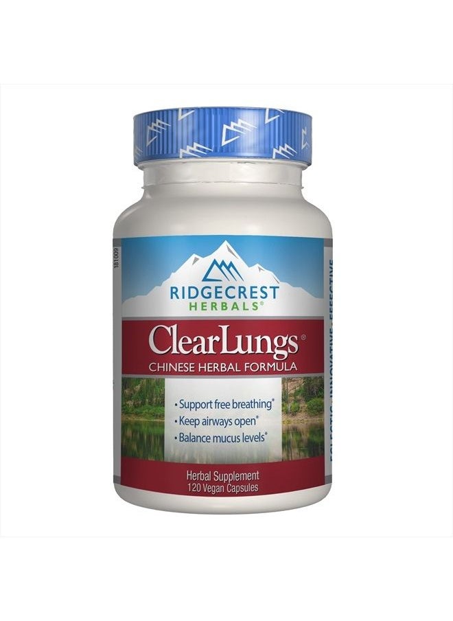 Ridgecrest Herbals - Ridgecrest Herbals ClearLungs, Chinese Herbal Formula, 120 Vegan Capsules - Image 1