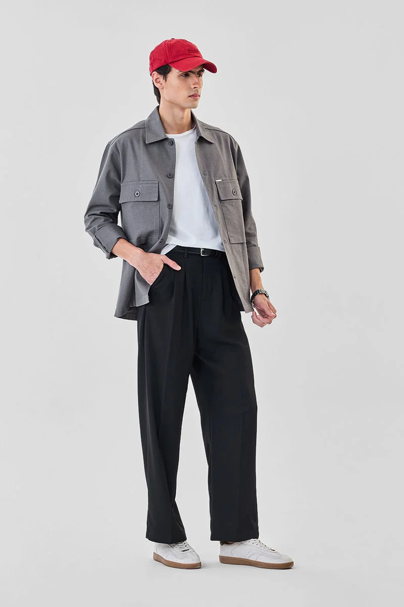 SNITCH جاكيت شيرت كبير بجيوب مزدوجة