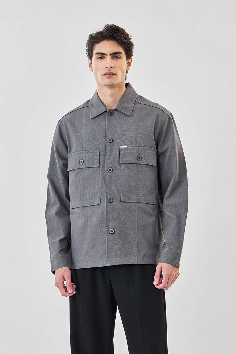 SNITCH جاكيت شيرت كبير بجيوب مزدوجة