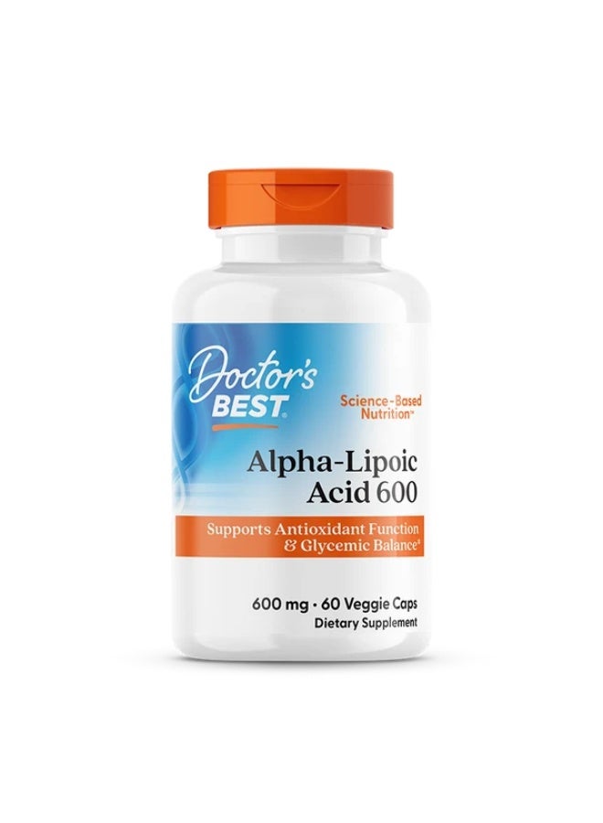 Doctor's BEST Alpha-Lipoic Acid 600, 600 mg, 60 Veggie Caps - Image 1