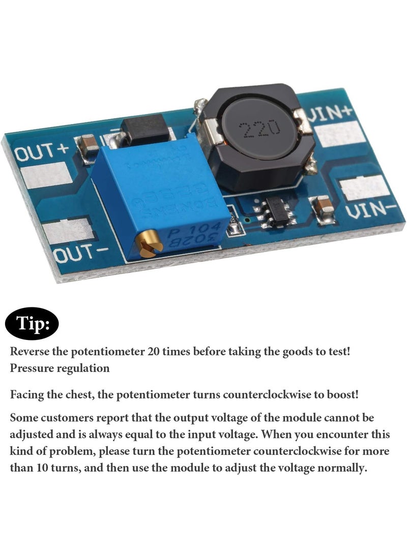 Frienda 10 Pieces DCDC Boost Converter 2A Adjustable Module Voltage Regulator Board Input Voltage 2 Volt24 Volt to 5 Volt28 Volt Output Voltage Without USB Connector  - Image 3