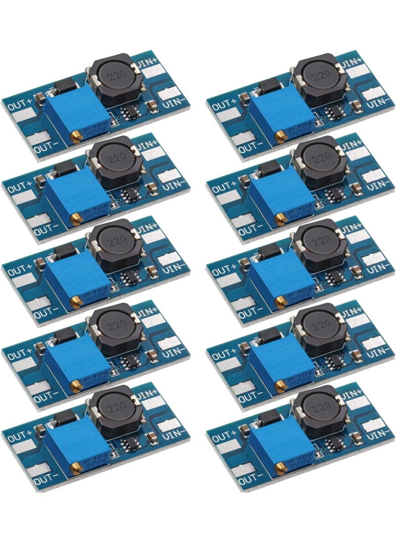 Frienda 10 Pieces DCDC Boost Converter 2A Adjustable Module Voltage Regulator Board Input Voltage 2 Volt24 Volt to 5 Volt28 Volt Output Voltage Without USB Connector  - Image 1