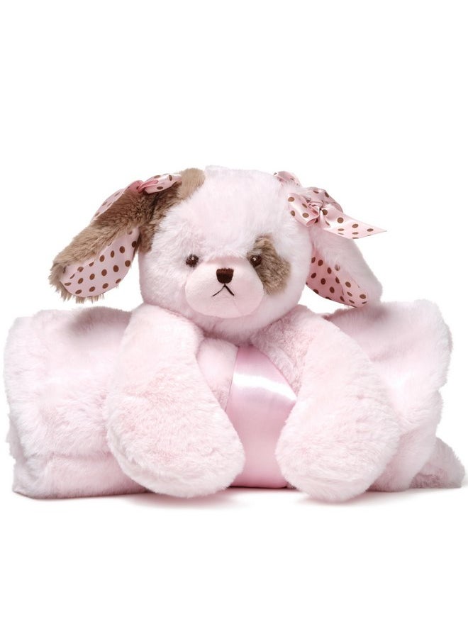 بيرنجتون كوليكشون بطانية أمان كبيرة الحجم من Bearington Baby Wiggles Cuddle Me Sleeper، وردية اللون، مقاس 28.5 × 28.5 بوصة  - Image 1