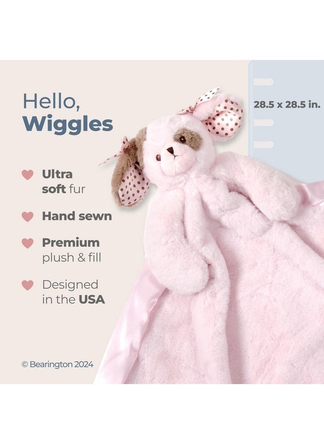 بيرنجتون كوليكشون بطانية أمان كبيرة الحجم من Bearington Baby Wiggles Cuddle Me Sleeper، وردية اللون، مقاس 28.5 × 28.5 بوصة  - Image 2