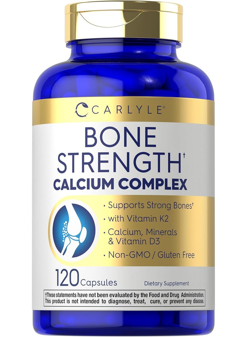 مكمل غذائي مركب الكالسيوم لتقوية العظام | مع فيتامين د3، والمغنيسيوم، وفيتامين ك2، والزنك، والبورون | ١٢٠ كبسولة - Image 1