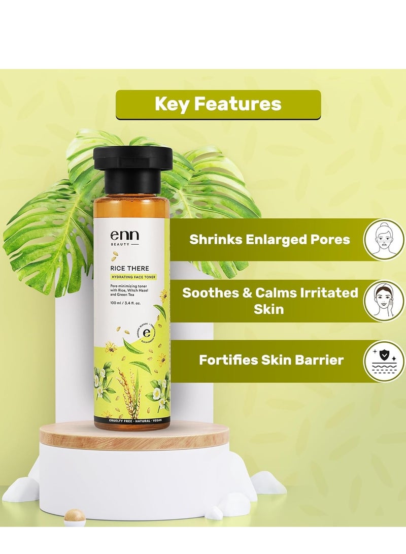 ENN Rice There Pore Minimizing Face Toner Oil Control With Rice And Witch Hazel Extract Tightens Pores Removes Impurities And Soothes Skin Natural For Men and Women (100 Millilitre) - Image 2