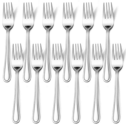 E-far Salad Forks Set of 12 Efar 67 Inch Stainless Steel Dessert Forks for Home Kitchen or Restaurant Nontoxic Mirror Polished Easy to Clean Dishwasher Safe - Image 3