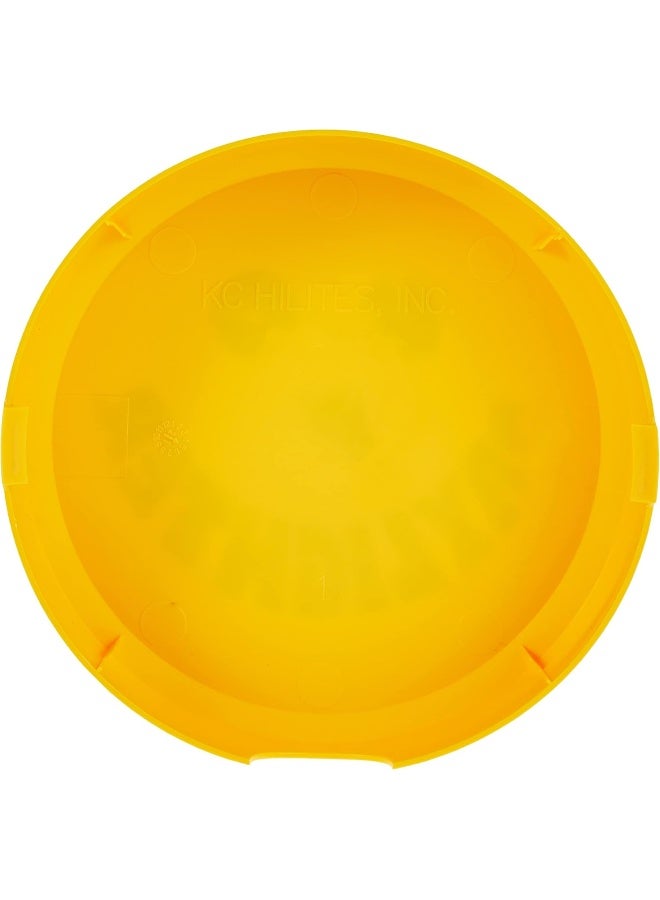 KC KC HiLiTES 5202 6" Round Yellow Plastic Light Cover w/Black KC Daylighter Logo - Single Cover  - Image 2