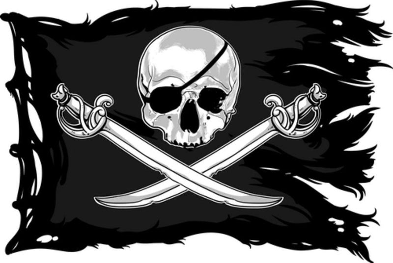 5 Ace Pirate flag skul wall sticker poster of skull,cartoon(size:12x18),multicolor - Image 1