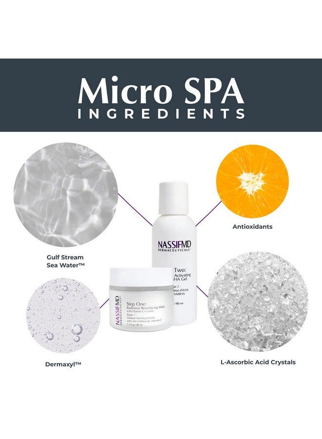nassif md NassifMD Micro-Spa Vitamin C Skin Peel BHA Chemical Exfoliant for Face, Chemical Face Peel with Vitamin C Mask, AHA BHA Facial Peel, Chemical Peel for Face at Home, Face Exfoliant with Salicylic Acid - Image 2