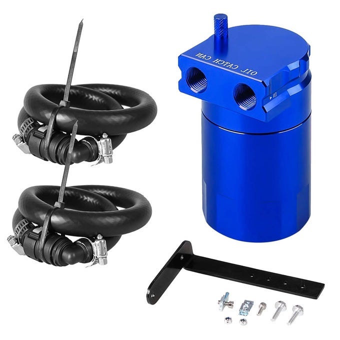 350Ml Aluminum Oil Catch Can Polished Oil Separator Tank Compatible With Ford F150 27Eb 35Eb 50L Passenger Side 20112021 Expedition 35L Ecoboost 20182021 Raptor 35L Ecoboost 20172021Blue