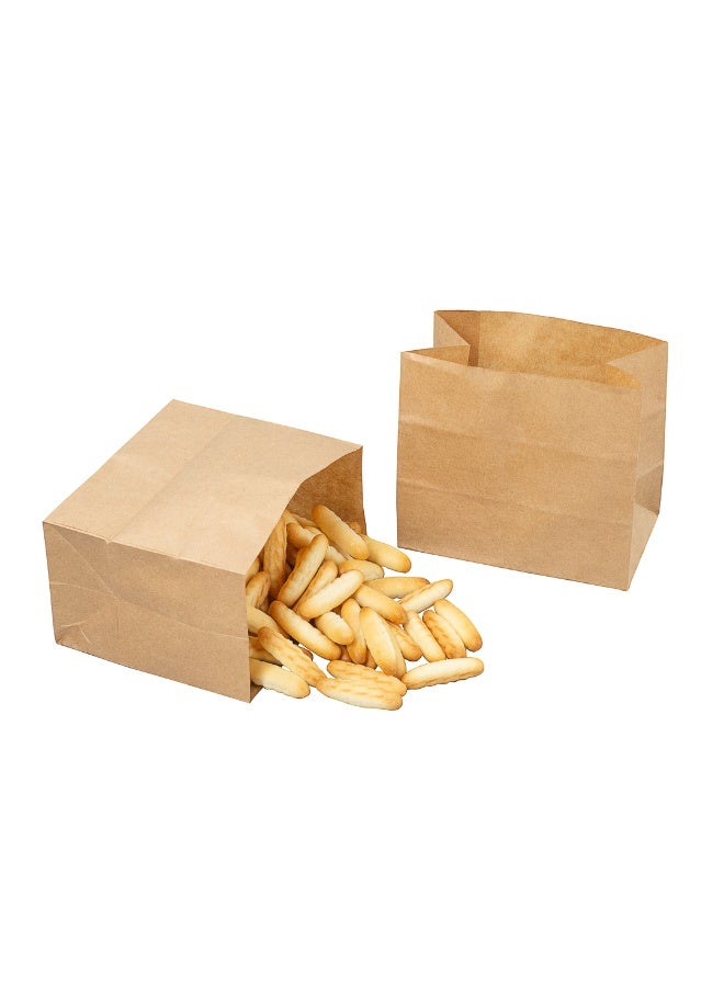 Restaurantware Bag Tek 4.25" x 2.5" x 3.75" Paper Bags For Snacks, 100 Large Paper Bag For Foods - Disposable, Sustainable, Paper Kraft Snack Bags, Microwavable, Freezable - Image 2
