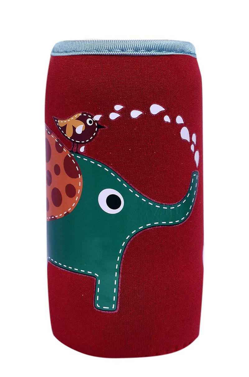Alya The Cheeky Kidzz Soft Reusable Baby Feeding Bottle Cover Sleeve Animal Printed Suitable for 120ml 150ml 220ml 240ml Slim Neck Milk Feeder Bottles (Pack of 2) (Crocodile-ELEPHNAT) - Image 3