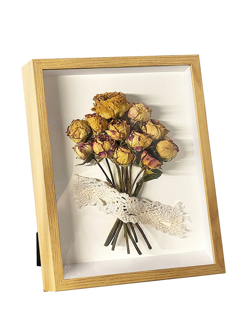 2pcs Shadow Box Frame Display Case 8x10'', Dried Flower Photo Frame, 3D Picture Frame Display Case Deeper 3cm with Transparent Acrylic Panel for Photos, DIY Crafts, Wedding Souvenir (Wood Color 8x10)  - Image 5
