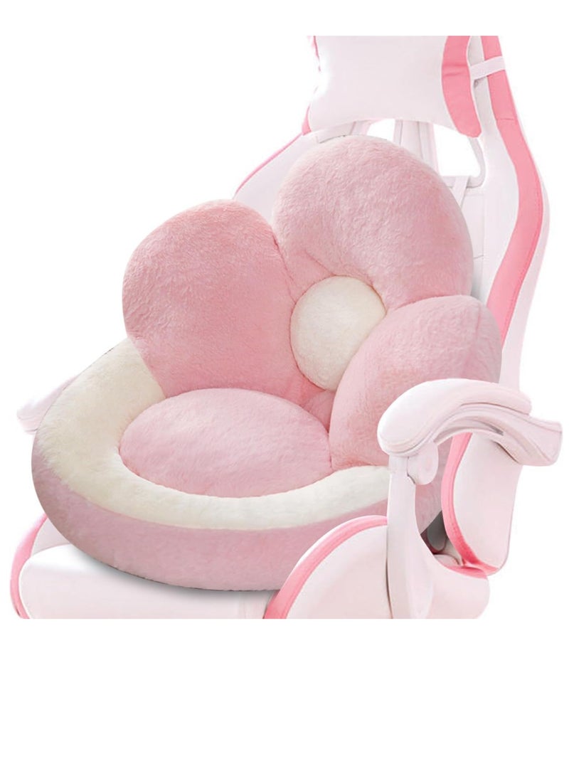 KASTWAVE وسادة كرسي ألعاب مزينة بأزهار لطيفة مع دعم للظهر وأشرطة مضادة للانزلاق، وسادة كرسي كمبيوتر مريحة كاواي لمقعد كرسي اللاعبين، وسادة كرسي أريكة، وسادة مكتب للديكور المنزلي، 23 بوصة، وردي - Image 1