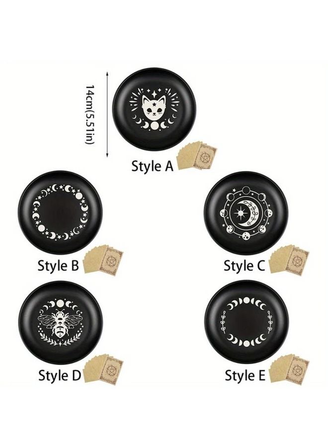 Stainless Steel Mystical Black Jewelry Dish Style E Round Decorative Tray Celestial Zodiac Nature - Image 4