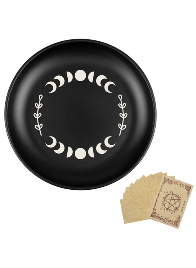 Stainless Steel Mystical Black Jewelry Dish Style E Round Decorative Tray Celestial Zodiac Nature - Image 1