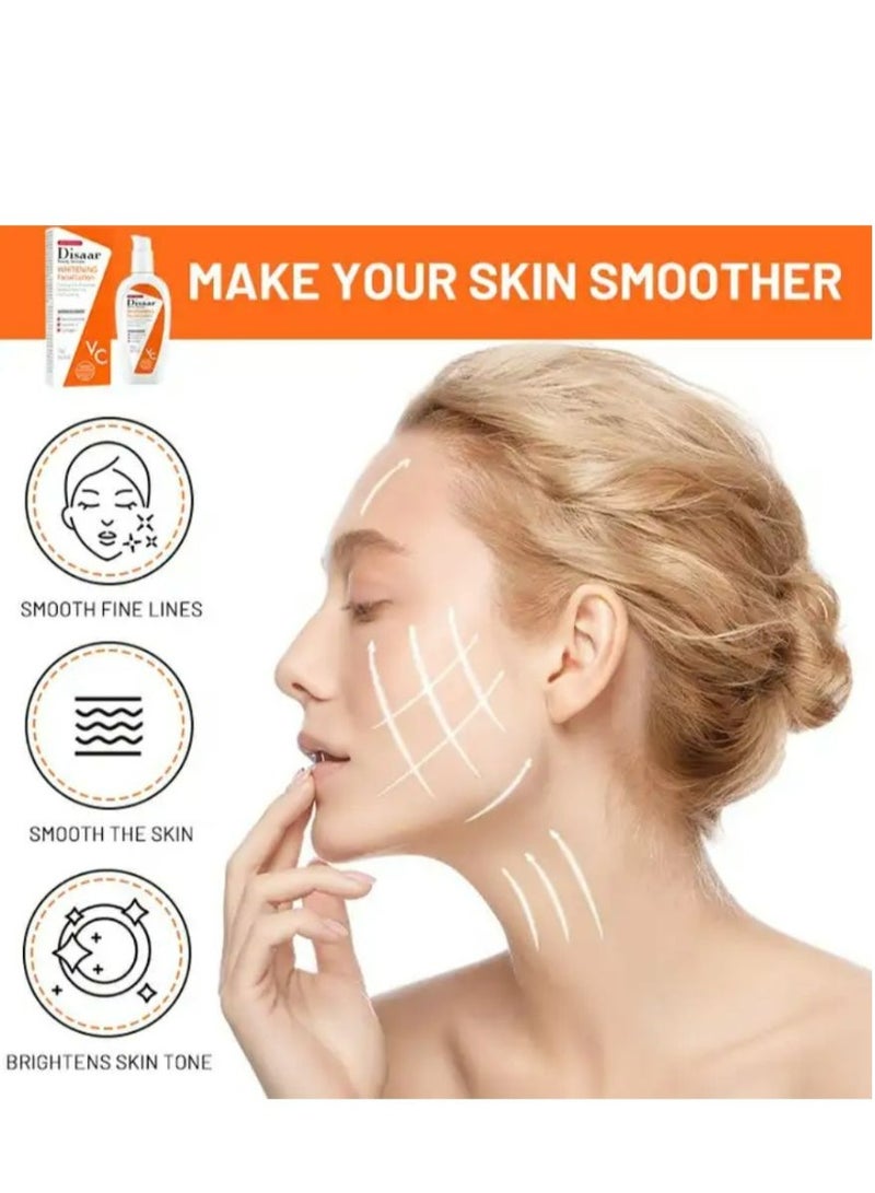ديسار لوشن تبييض الوجه بفيتامين C ومضاد للتجاعيد وشد البشرة وتقليل الخطوط الدقيقة ومرطب الوجه بالكولاجين 90 جم - Image 3