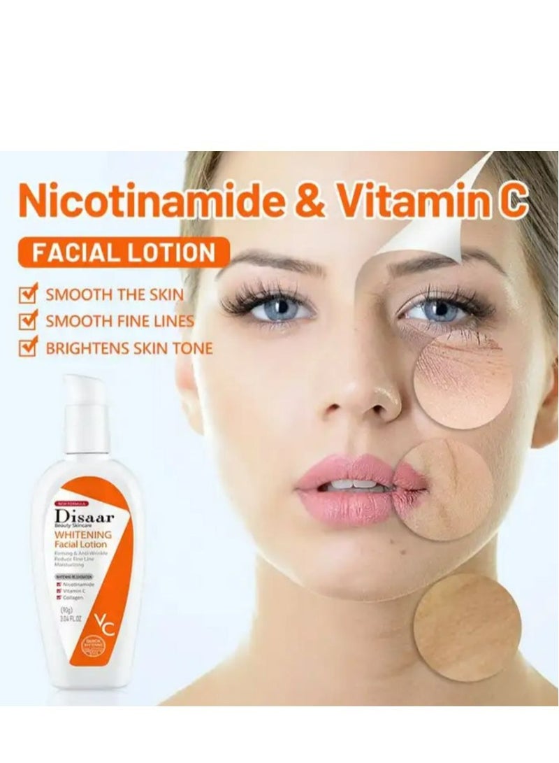 ديسار لوشن تبييض الوجه بفيتامين C ومضاد للتجاعيد وشد البشرة وتقليل الخطوط الدقيقة ومرطب الوجه بالكولاجين 90 جم - Image 2