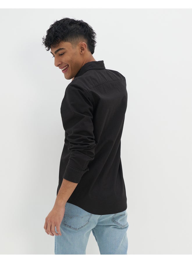 American Eagle - قميص أكسفورد مرن بقصة ضيقة من AE - Image 1