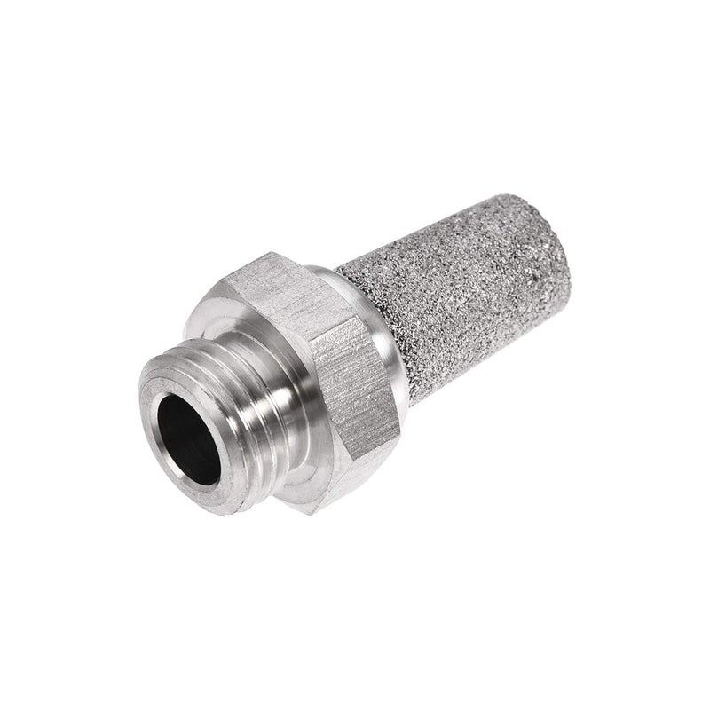 uxcell Exhaust Muffler NPT 1/4 Male Thread Sintered 316 Stainless Steel Breather Pneumatic Air Muffler - Image 1
