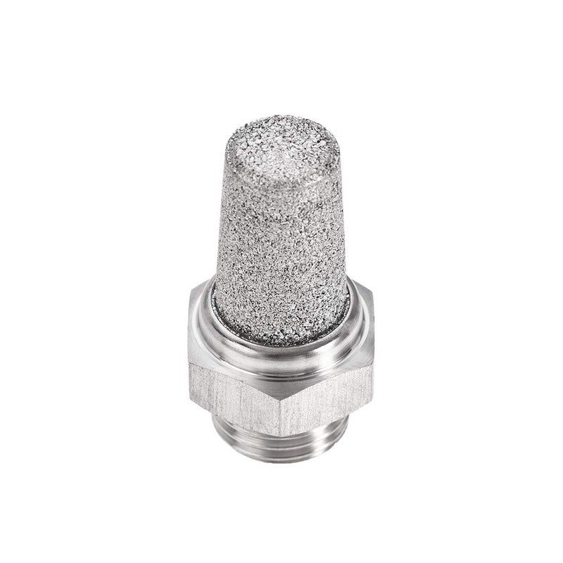 uxcell Exhaust Muffler NPT 1/4 Male Thread Sintered 316 Stainless Steel Breather Pneumatic Air Muffler - Image 4