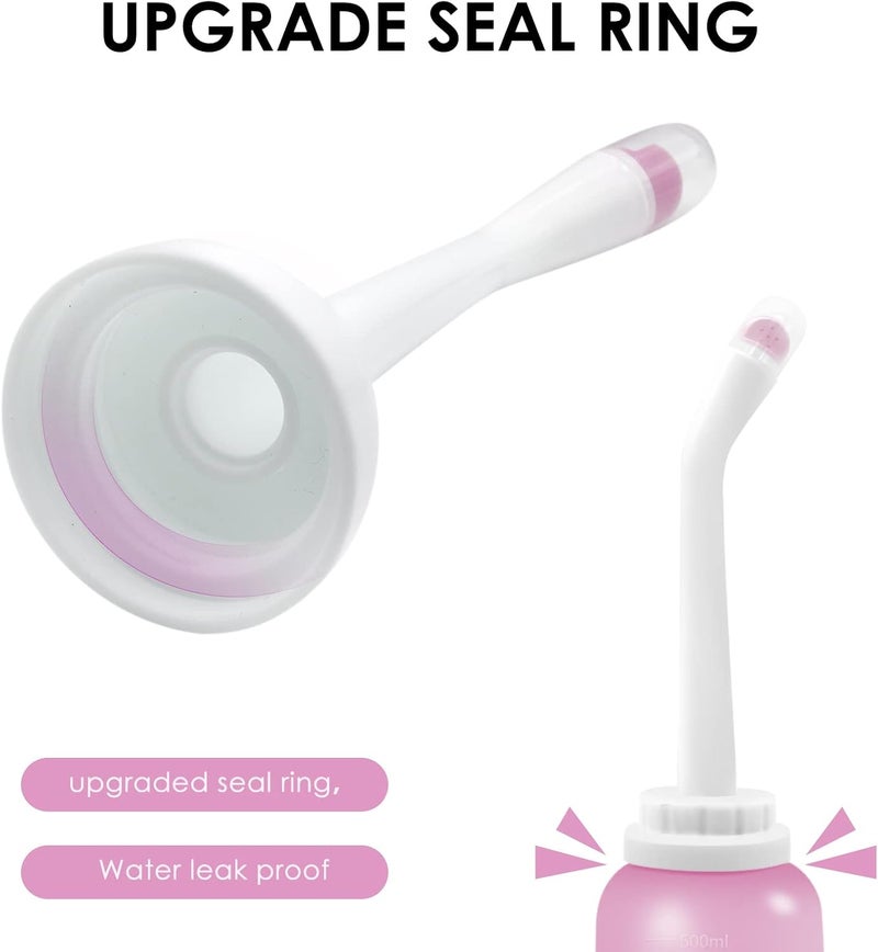 Peri Bottle – Portable Bidet Sprayer, Travel Bidet with Bag, 17oz (500ml) TPE Bottle (Boilable), Dual Sealing Rings – For Postpartum Care & Personal Hygiene – Ideal for Home & Travel - Image 4