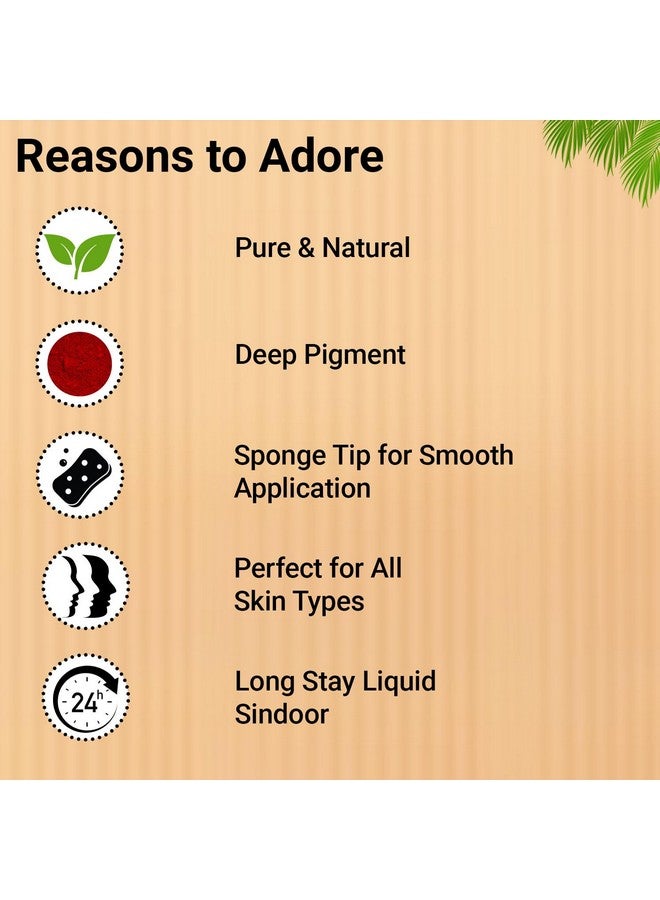 Organic Netra Liquid Sindoor, Kumkum, Waterproof Long Lasting, Smudge Proof Sindoor, Pure And Natural Maroon Colour, Long Lasting, Enriched With Natural And Organic Ingredients -8Ml (Maroon) - Image 2