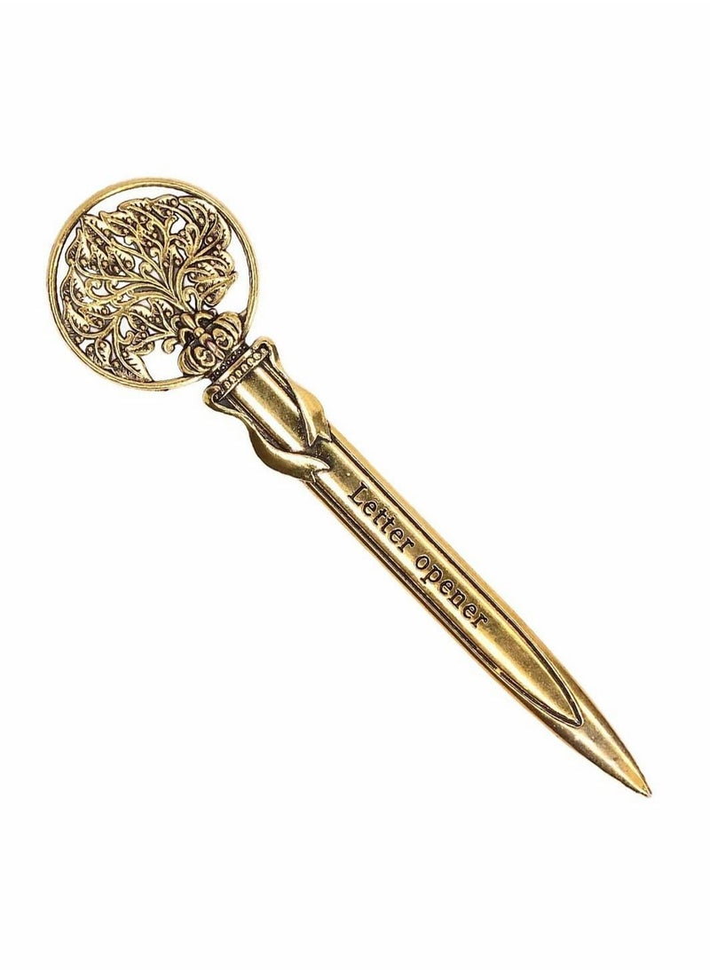Y&D Letter Opener, Retro Envelope Opener Light Weight Elegant Cutter Exquisite Zinc Alloy Express File Document Unpacker for School Home Office Mail Supplies, Gold  - Image 1