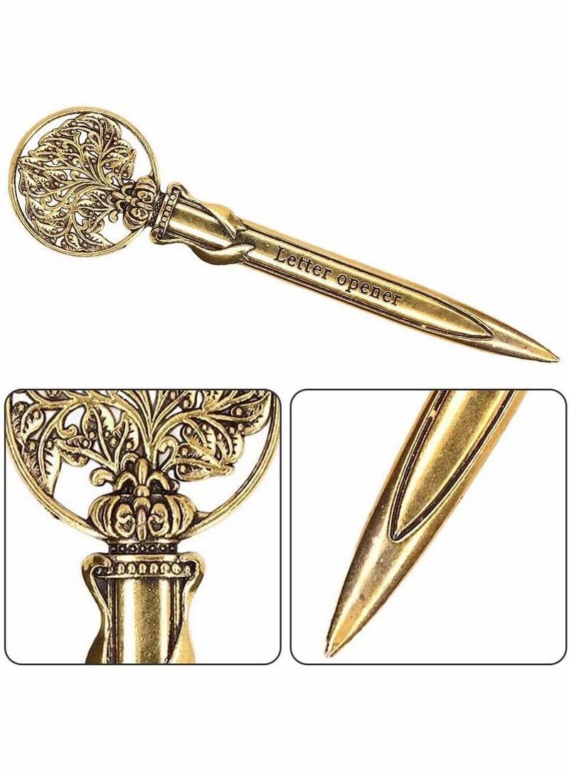 Y&D Letter Opener, Retro Envelope Opener Light Weight Elegant Cutter Exquisite Zinc Alloy Express File Document Unpacker for School Home Office Mail Supplies, Gold  - Image 3