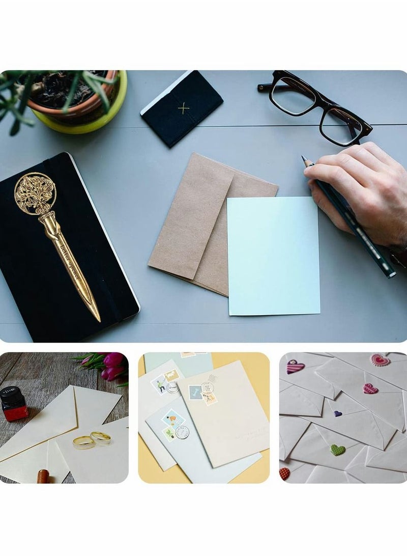 Y&D Letter Opener, Retro Envelope Opener Light Weight Elegant Cutter Exquisite Zinc Alloy Express File Document Unpacker for School Home Office Mail Supplies, Gold  - Image 4