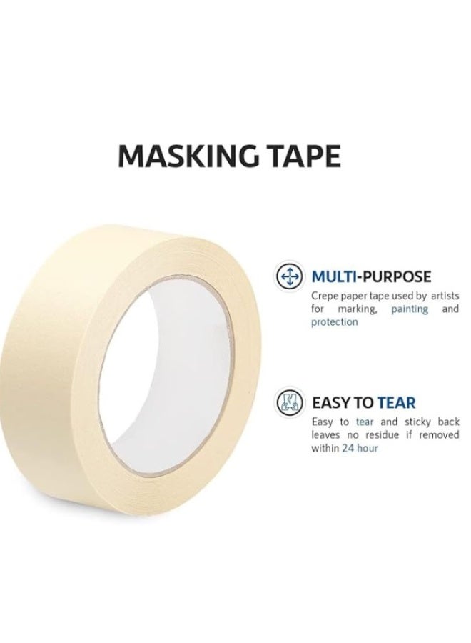 XSEVEN Hi-Stick Masking Tape 2 Inch x 13 Meters – Beige Strong Adhesive Tape for Painting, Decorating, DIY Home, Office, School Stationery, Arts & DIY Crafts (45mm x 14Y) [6 Rolls] - Image 5