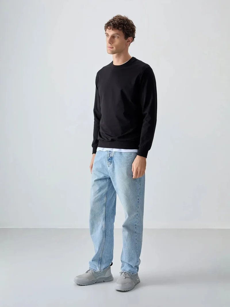 تومي لايف TOMMY Men's Plain Crew Neck Sweatshirt