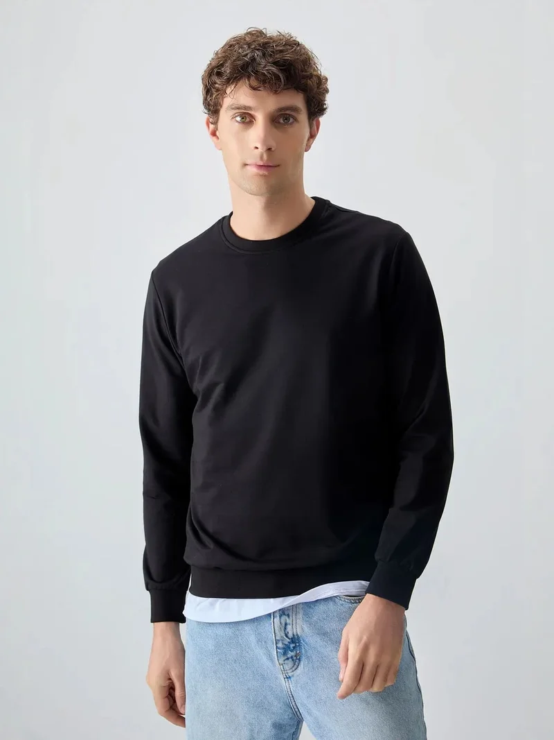تومي لايف TOMMY Men's Plain Crew Neck Sweatshirt