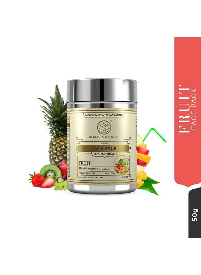Khadi Natural Fruit Face Pack ; Herbal Face Pack ; Face Pack For Glowing Skin ; Face Pack For Improving Skin Tone ; Free From Harsh Chemicals ; Suitable For All Skin Types  - Image 2