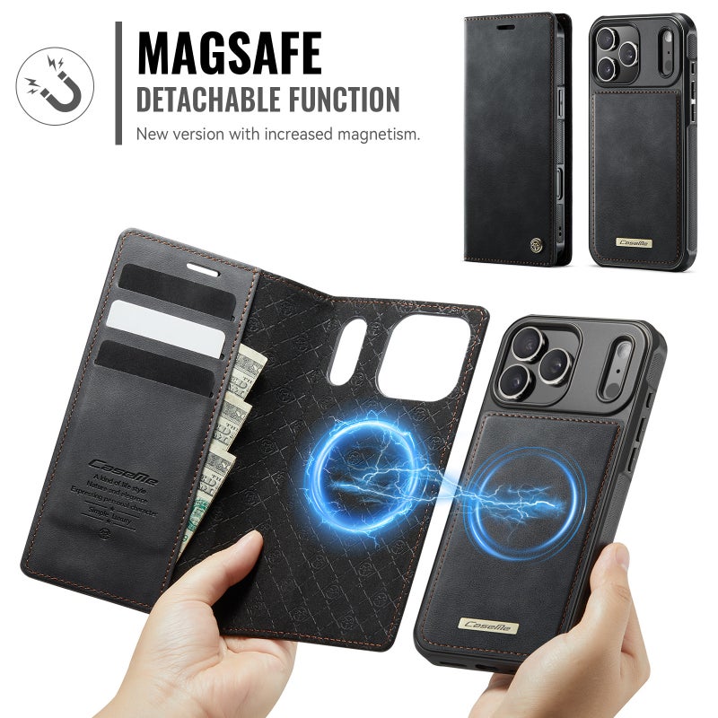 CaseMe Flip Leather Phone Case for iPhone 17 Pro & Samsung Galaxy A17 - PU+TPU, Magnetic, Stand, Card Slot, Anti-Drop - Image 3