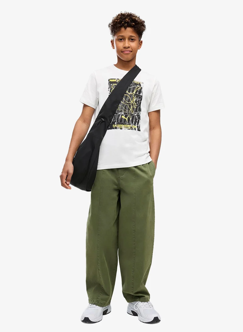 Puma PUMA White Youth Graphic Box T-Shirt  | Best Price UAE