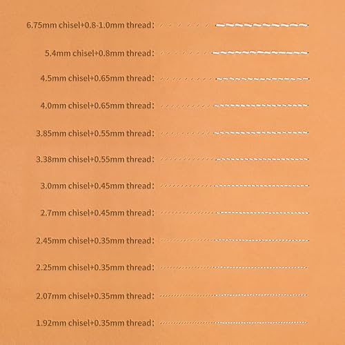 WUTA Leather Die-Steel Chisel French Style Pricking Iron Leather Punching Tool(2.7mm-8 Teeth,Obverse) - Image 5